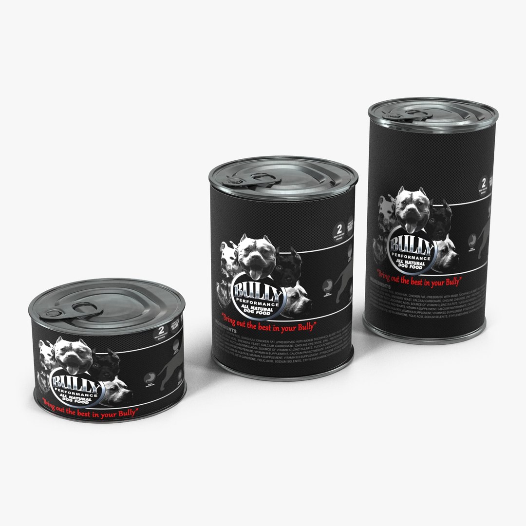 Dog Food Tins 3D Models Set 3D model preview