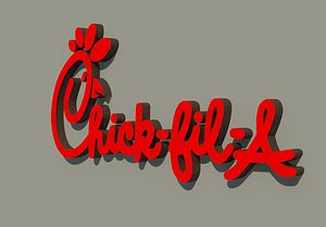 chick-fil-a tenant sign 3d rfa