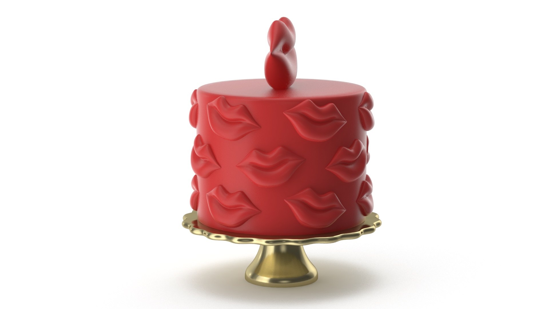 Red Fondant Cake Model - TurboSquid 1814078