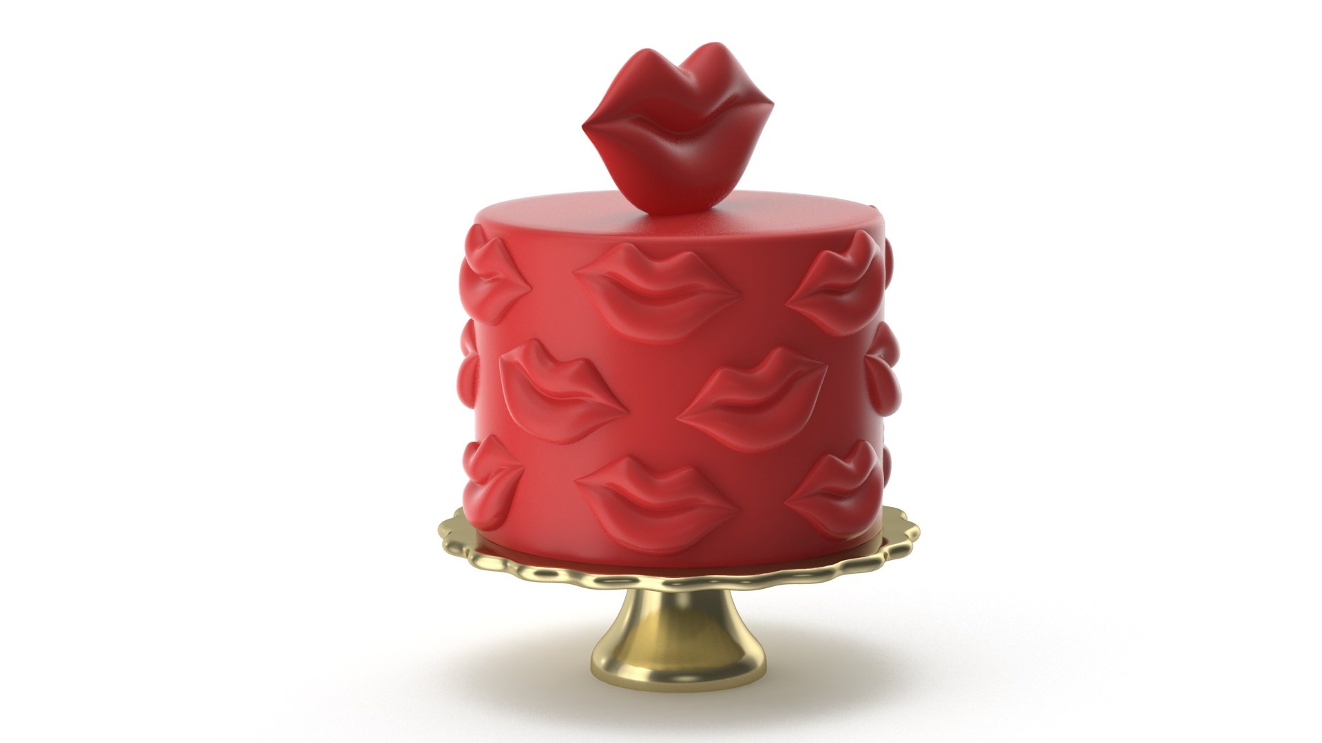 Red Fondant Cake Model - TurboSquid 1814078