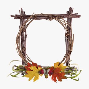 woodland wreath autumn 3D
