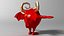 Monstro vermelho de desenho animado com armadura