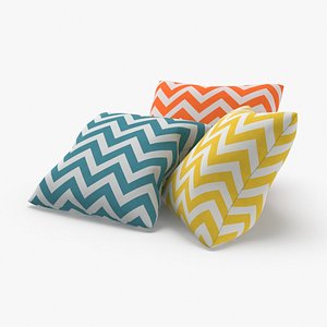 3D model throw-pillow-02---group-blue-yellow-orange