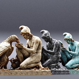 3D Ganymede and Jupiter Sculpture