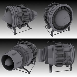 Hi-poly Jet Engine model