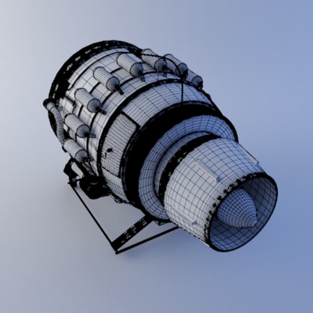 3d Hi-poly Jet Engine