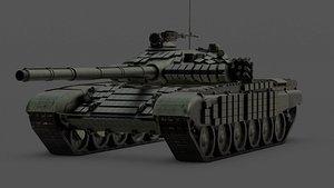 T-72AB Soviet MBT - Cold War Tank 3D Model Low-poly 3D model model