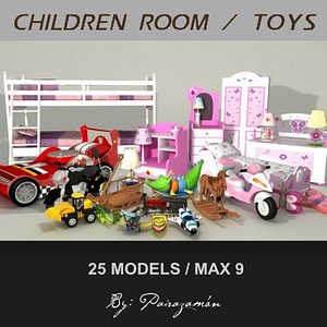 children toys motorcycles 3d max
