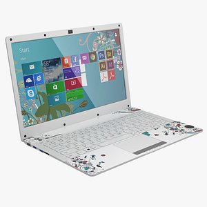 compact white 14 laptop 3d max