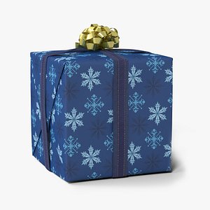 Festive Gift Box with Snowflake Pattern 3D