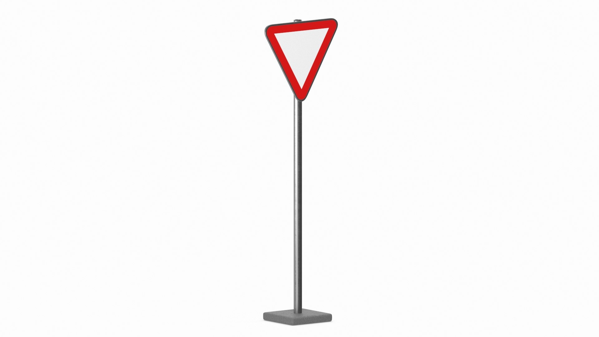 Road Sign Give Way 3D model preview