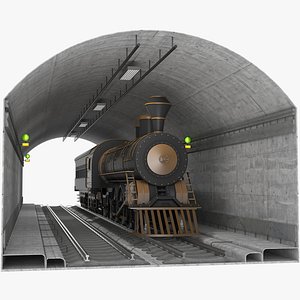 3D Subway Tunnel and Train