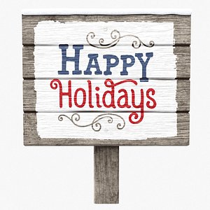 3D model Happy Holidays sign