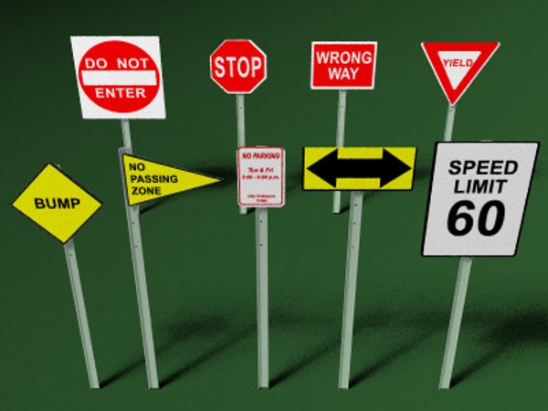 3D road sign r1 series model - TurboSquid 1377077