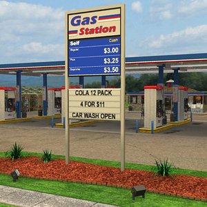 3D Gas Station Model