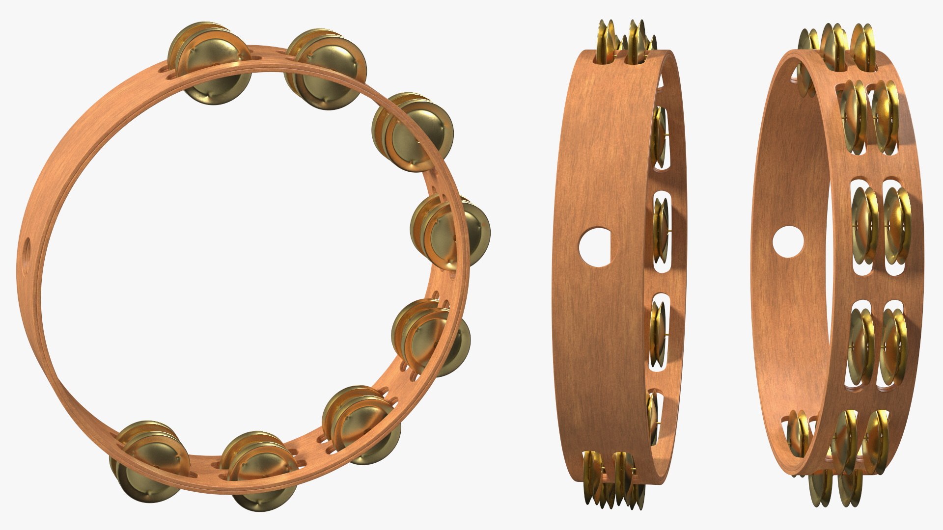 Tambourine Headless Double Row Jingles model TurboSquid 2133385