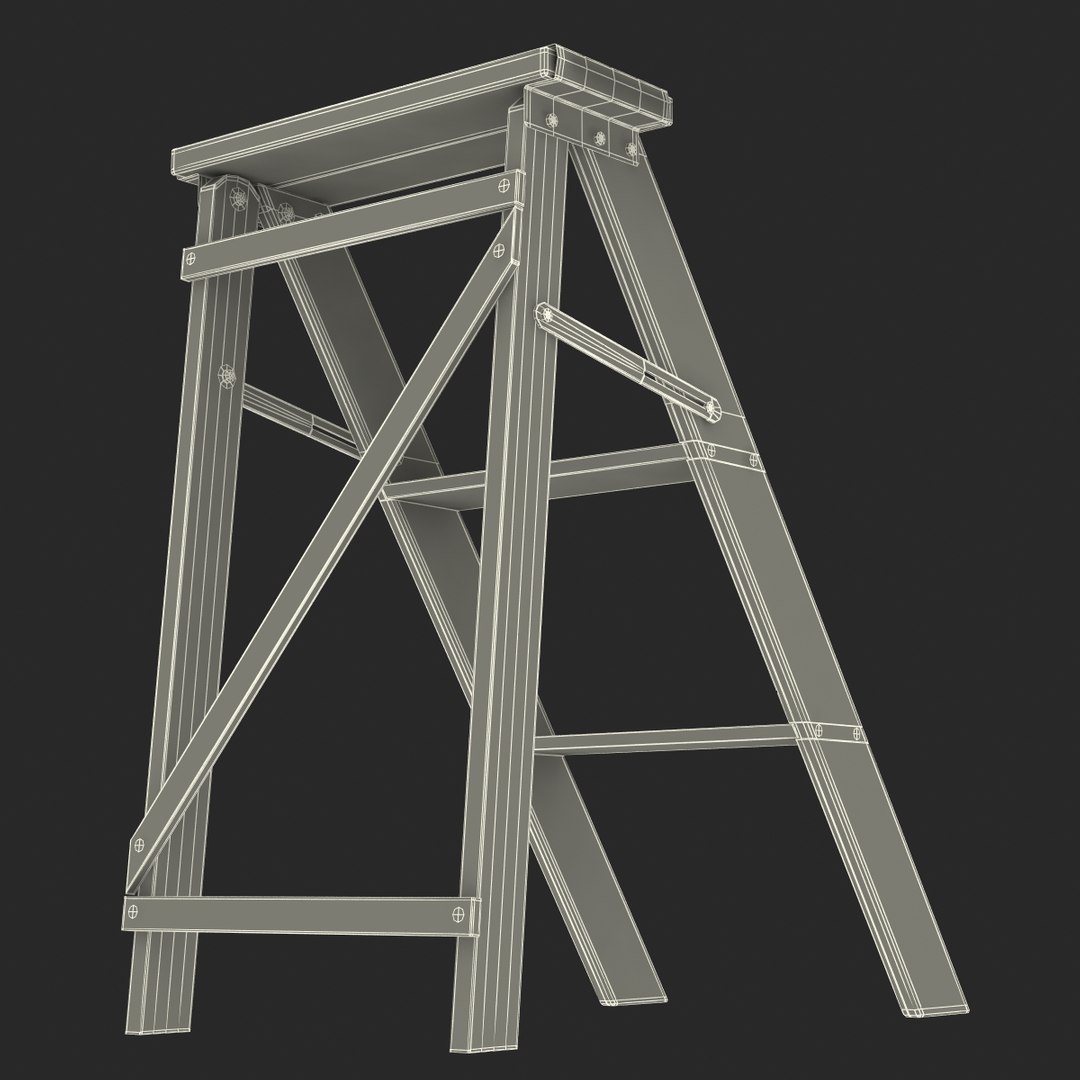 Old Wooden Step Ladder 3d 3ds   Oldwoodenstepladder3dmodel40 