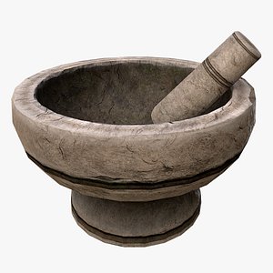 3D Stone Mortar and Pestle