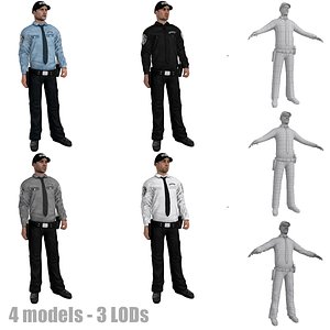 Security Guards LOD's Rigged Pack