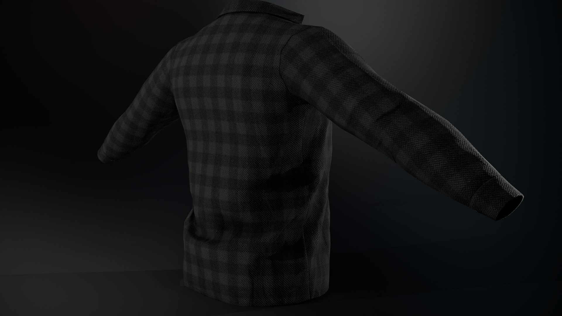 3D Black Flannel Shirt - TurboSquid 1733470