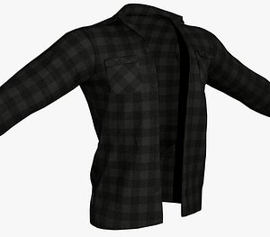 3D Black Flannel Shirt