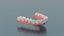Dental upper jaw 3D scanned mouth with separated teeth 3D print model