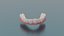 Dental upper jaw 3D scanned mouth with separated teeth 3D print model