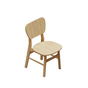 3D model All Wood Dining Chair