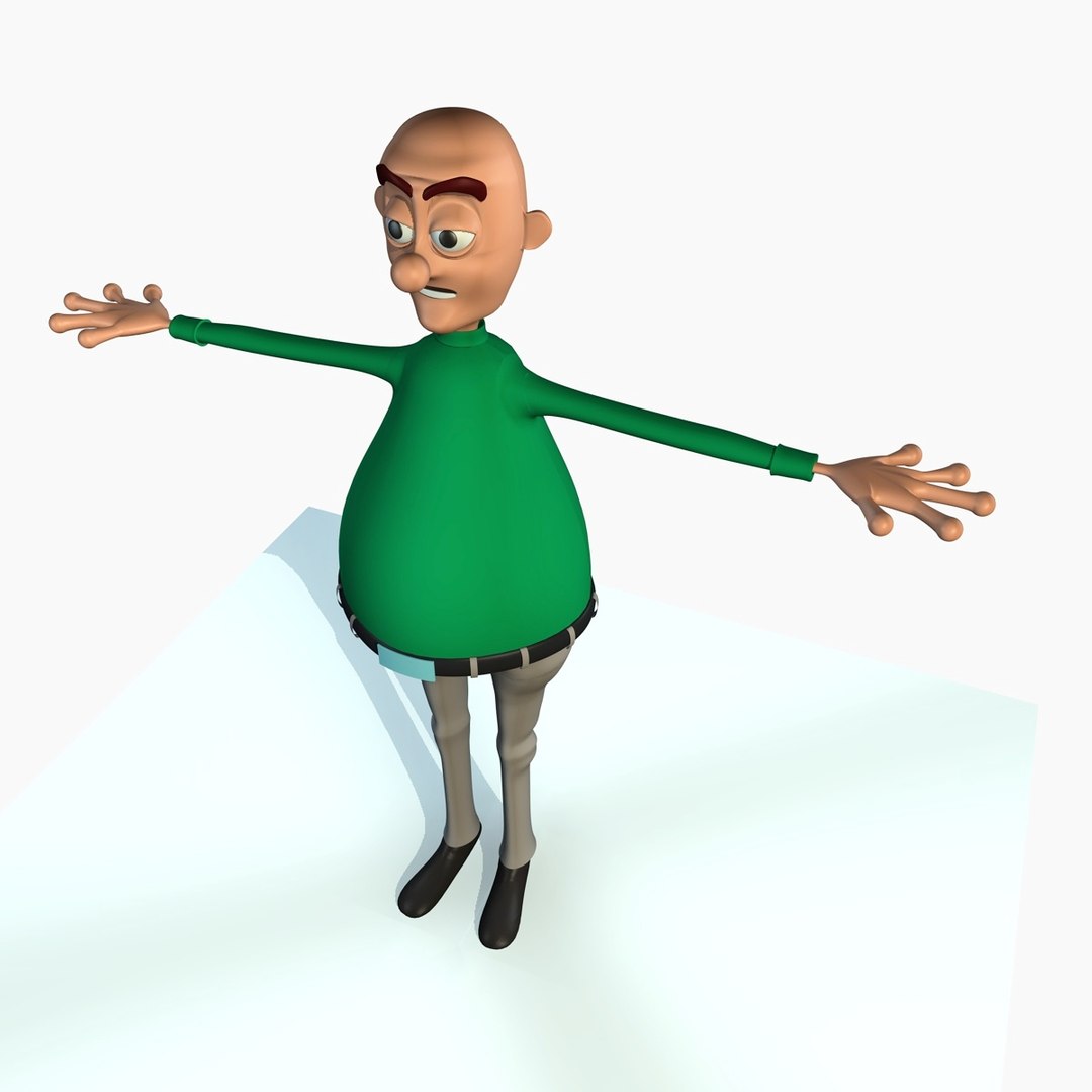 3d model richard cartoon character