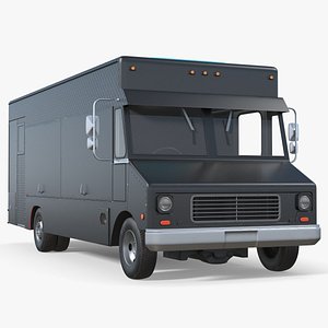 3D Fast Food Delivery Vehicle Black Simplified model