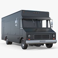 Fast Food Delivery Vehicle Black Simplified