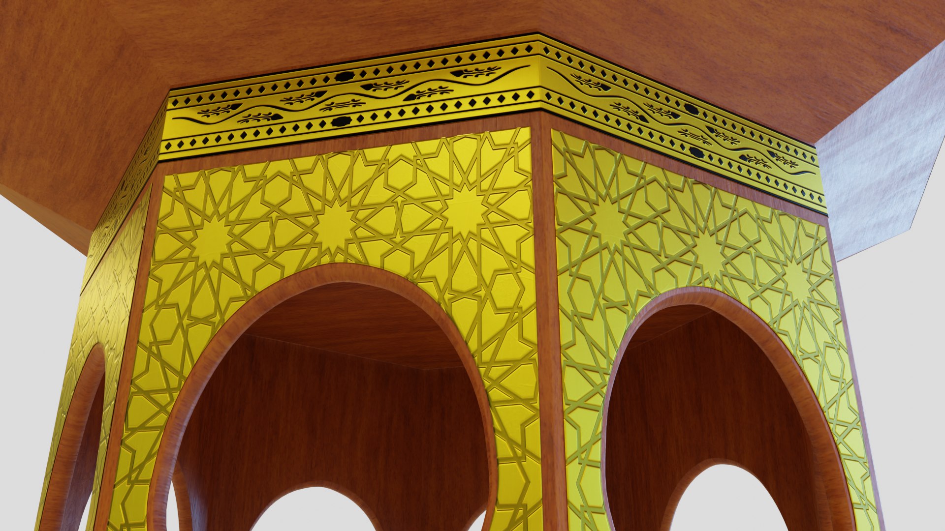 3D Moroccan Traditional Octagonal Table - Reduced Poly Version ...