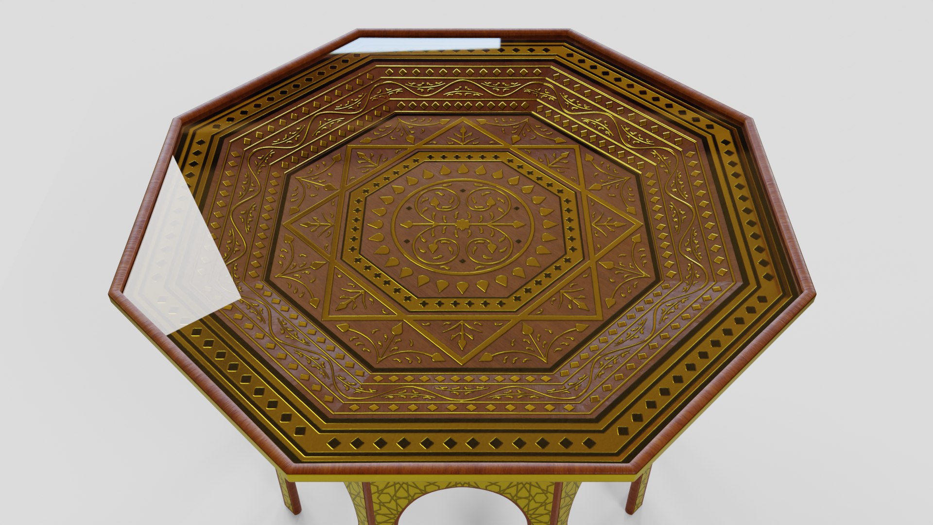 3D Moroccan Traditional Octagonal Table - Reduced Poly Version ...