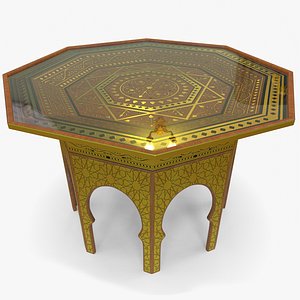 Moroccan Traditional Decorated Octagonal Table