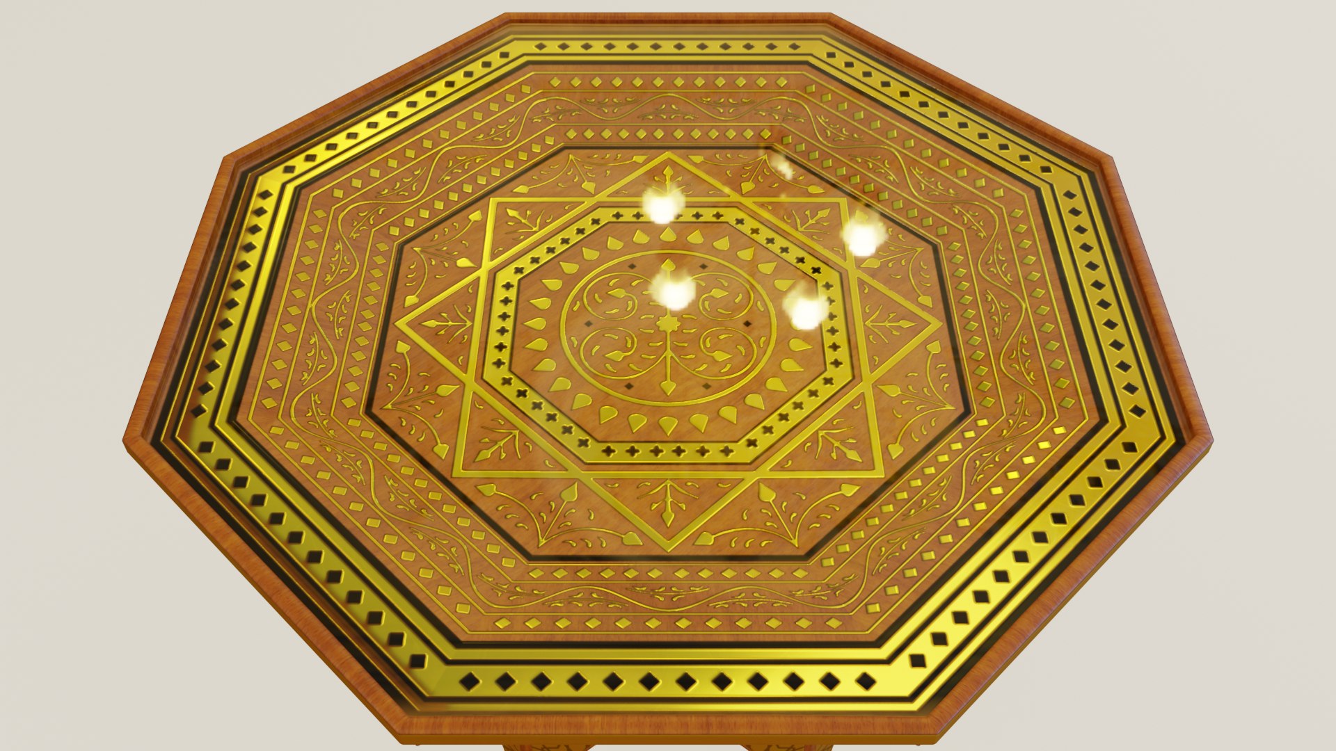 3D Moroccan Traditional Octagonal Table - Reduced Poly Version ...
