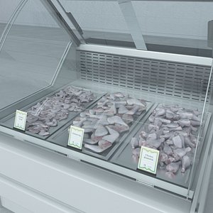 3d model custom refrigerated showcase chiken