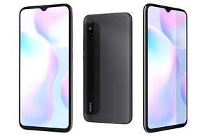 3D Xiaomi Redmi 9A Carbon Gray Low Poly