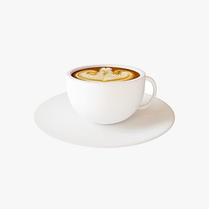 Cafe Coffee with Pattern - Includes Simple drag and drop Texture - 3D Asset