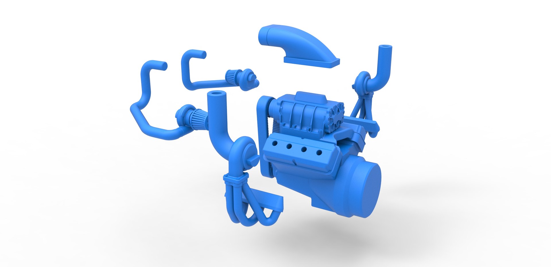 3D Diecast Twin Turbo Supercharged V8 Engine Scale 1 To 25 - TurboSquid ...