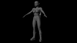 free elf female 3d model