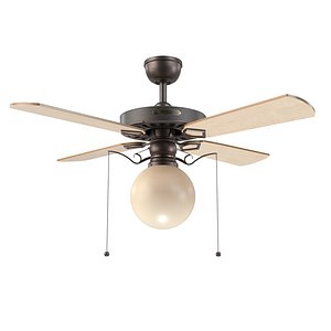 Heron Ceiling Fan With Opal Globe Shade PBR model