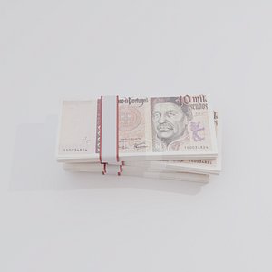3D model 10000 Portuguese Escudo Currency