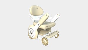 Tech Wheelchair B10 White Beige - Disability Character Design 3D model