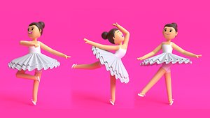 3D Minimal Ballet dancer 3D Cartoon Character