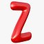 Folienballon Buchstabe Z Rotes Modell