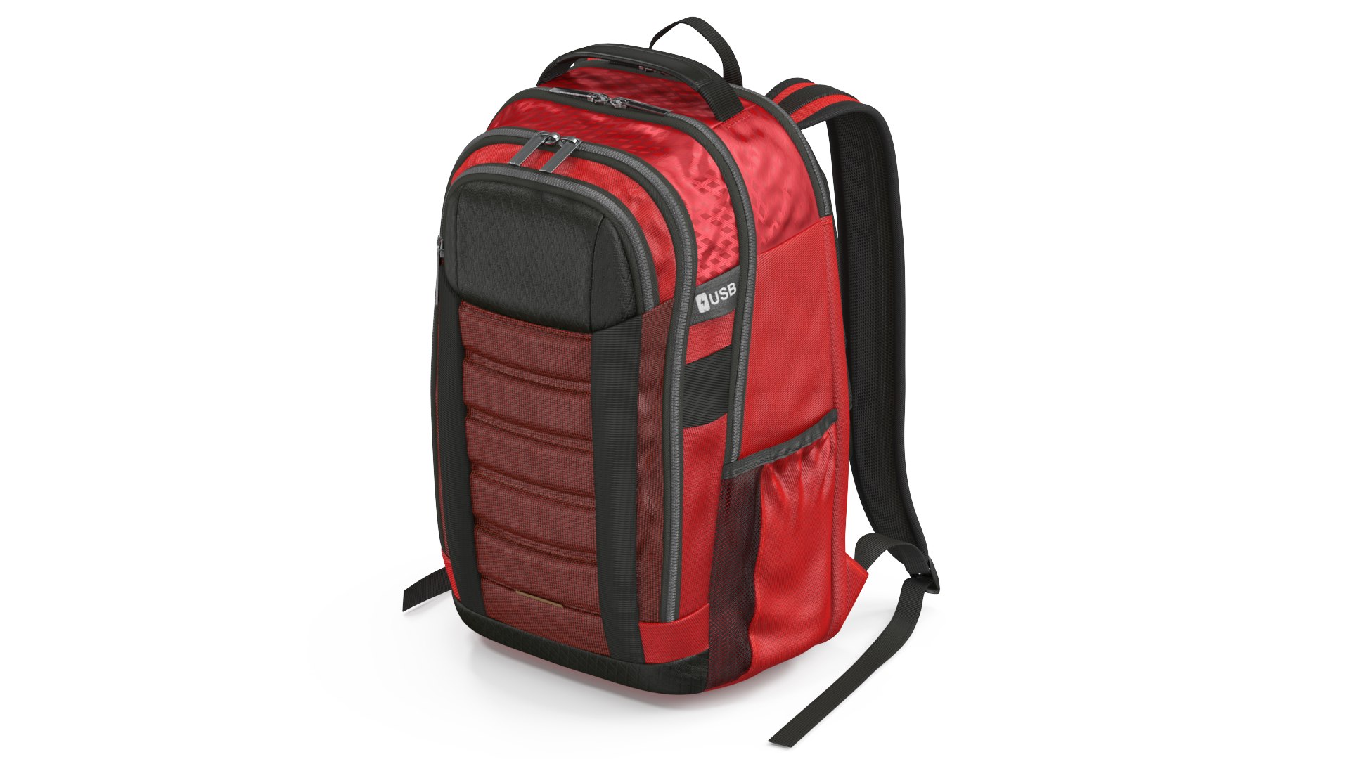 Travel Laptop Backpack Bag with USB Charger Port 3D model preview
