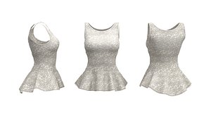 Sleeveless Peplum Top 3D