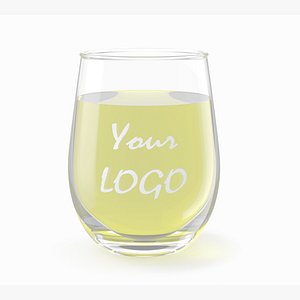 Wine Glass with White Wine 3D model