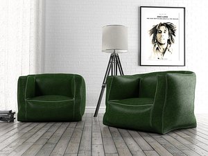 rilius leather armchair 3D
