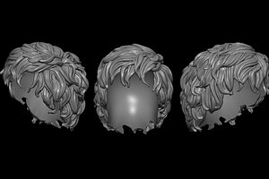 curly hair 3D model